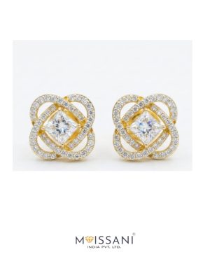 Lab-Grown Diamond Princess and Round Shape Earring - LE0177