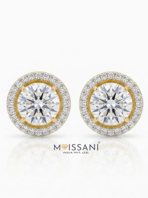 Lab-Grown Diamond Round Earring - LE0108