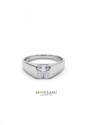 Lab Grown Diamond Princess Solitaire Men's Ring- LMR0027