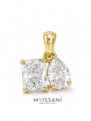 Lab-Grown Diamond Radiant And Pear Shape Pendant - LPT0117