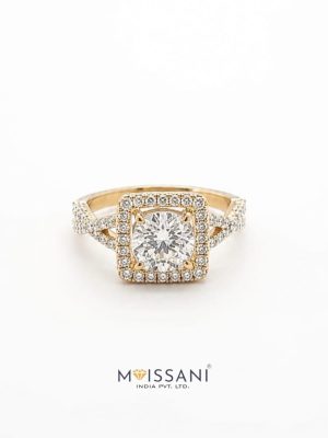 Lab Grown Diamond Halo With Round Shape Ring- LG0222
