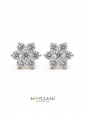 Lab Grown Diamond Round Shape Earring-LE0121