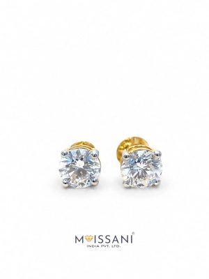 Lab Grown Diamond Round Shape Earring-LE0173
