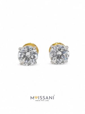 Lab Grown Diamond Round Shape Earring-LE0199