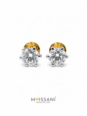 Lab Grown Diamond Round Shape Earring- LE0123