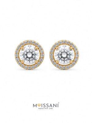 Lab-Grown Diamond Round With Halo Shape Earring - LE0063