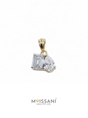 Lab-Grown Diamond Emerald Radiant And Pear Shape Pendant - LPT0120