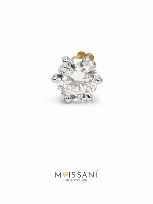 1.01ct Lab Grown Diamond Round Shape Nose Pin - LNS0031
