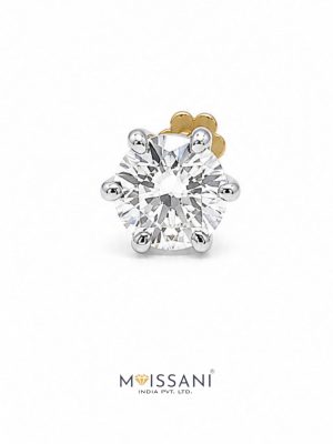 0.75ct Lab Grown Diamond Round Shape Nose Pin - LNS0030