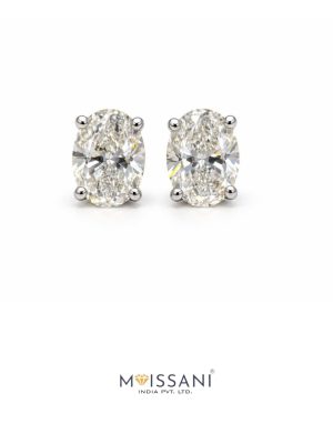 Lab-Grown Diamond Oval Shape Earring - LE0144