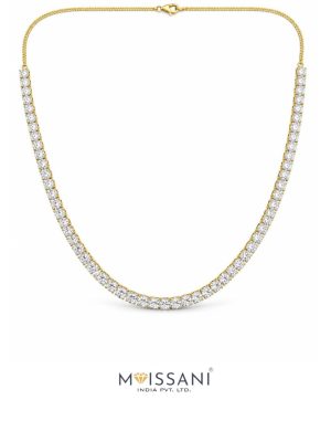 Lab Grown Diamond Round Shape Necklace-LNK0008